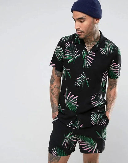 Ensemble homme été deux pièces à manches courtes