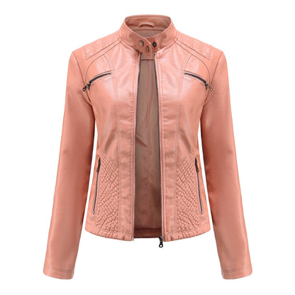 Veste en cuir automne femme stylée