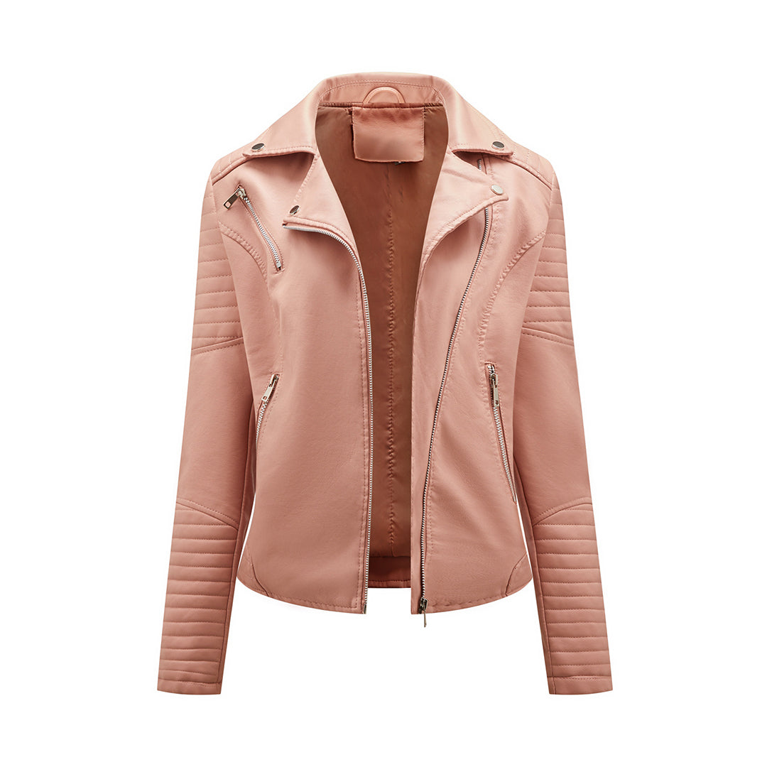 Blouson en cuir élégant pour femme style moderne