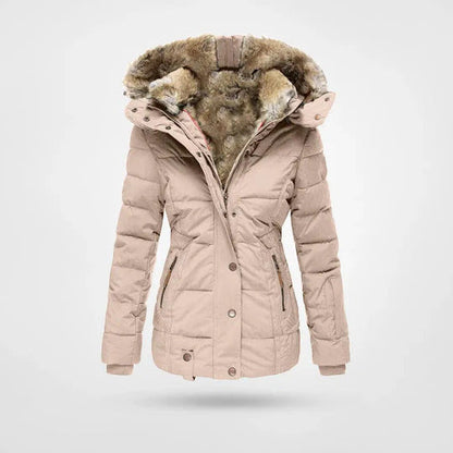 Veste d'hiver chaude avec col en fourrure