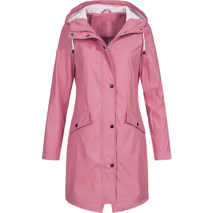 Veste d'extérieur imperméable longue noire coupe-vent