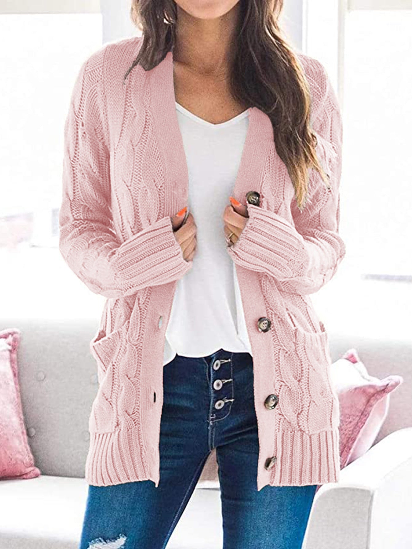 Pull pour femmes manches longues chaud élégant
