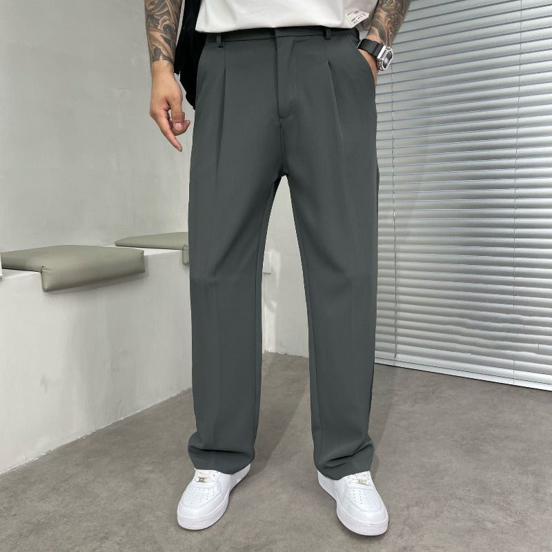 Pantalon plissé homme Jambe droite Élégant