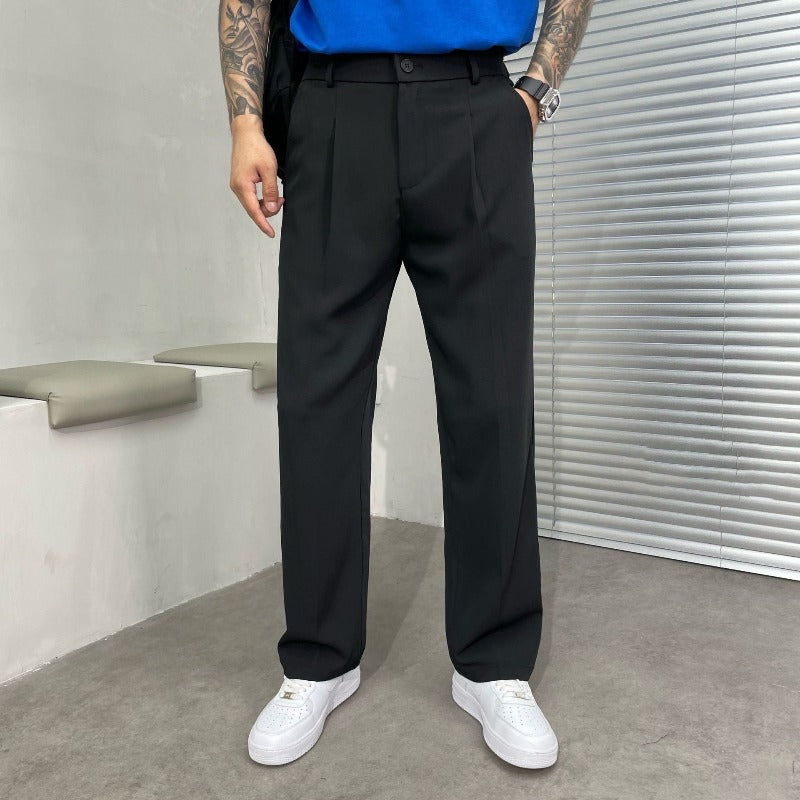 Pantalon plissé homme Jambe droite Élégant