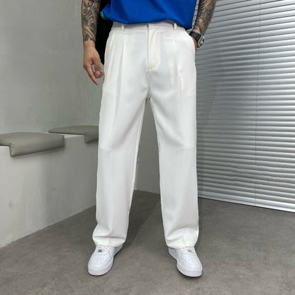 Pantalon plissé homme Jambe droite Élégant