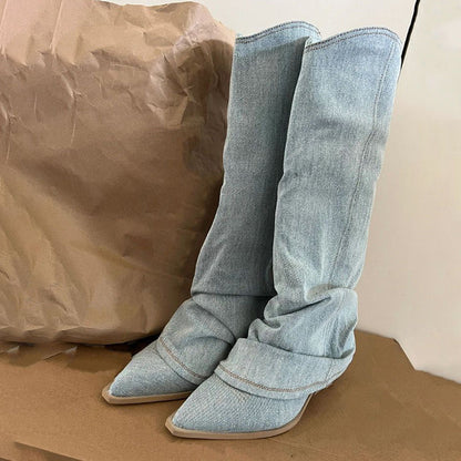 Bottes en jean tendance pour femmes