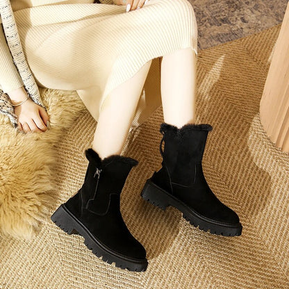 Bottes d'hiver élégantes pour femmes, plateforme en peluche