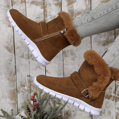 Bottes de neige élégantes pour femmes, chaudes et douillettes