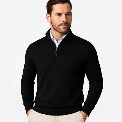 Pull-over homme zip quart, moderne et sportif