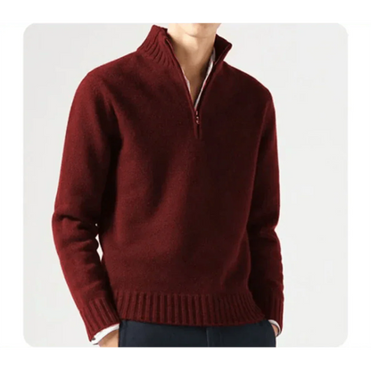 Herren Strickpullover VierTEL Reißverschluss Pullover - IdealeKleiden