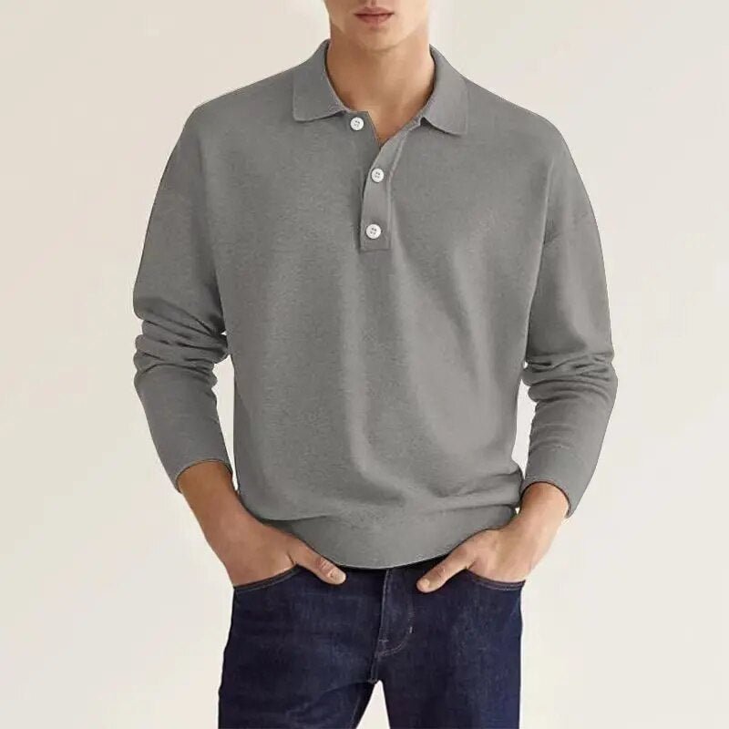 Herren Polo Pullover Langarm Klassisch - IdealeKleiden