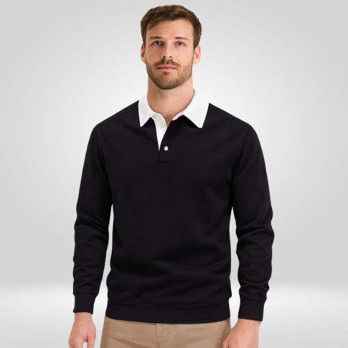 Herren Polo Pullover Lässig Kragen Style - IdealeKleiden