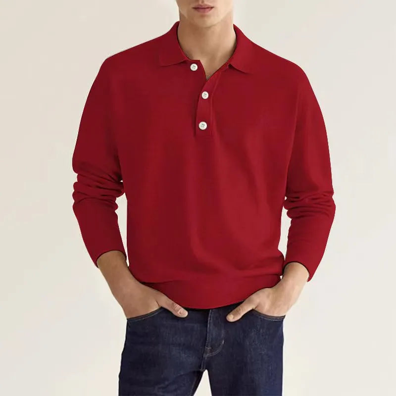 Pull-over polo classique pour homme avec col