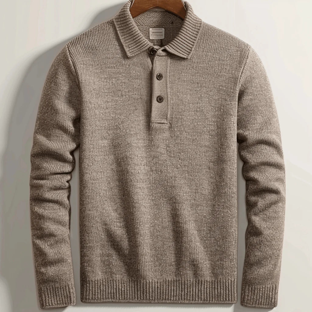 Pull tricoté pour homme, moderne, avec col
