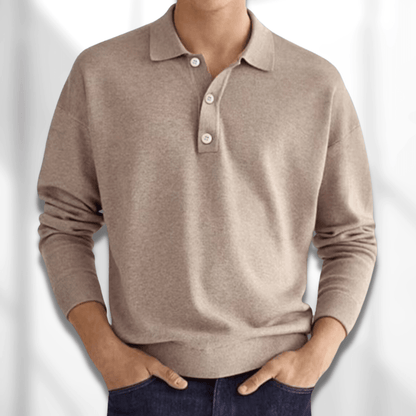 Herren Pullover Langarm Modern Knopfleiste - IdealeKleiden