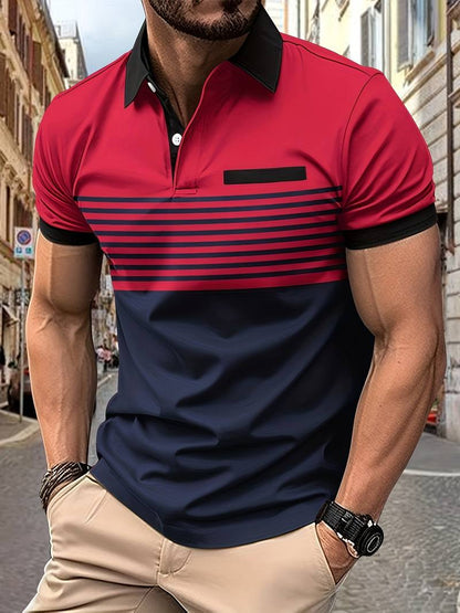 Polo Homme Rayé Manches Courtes