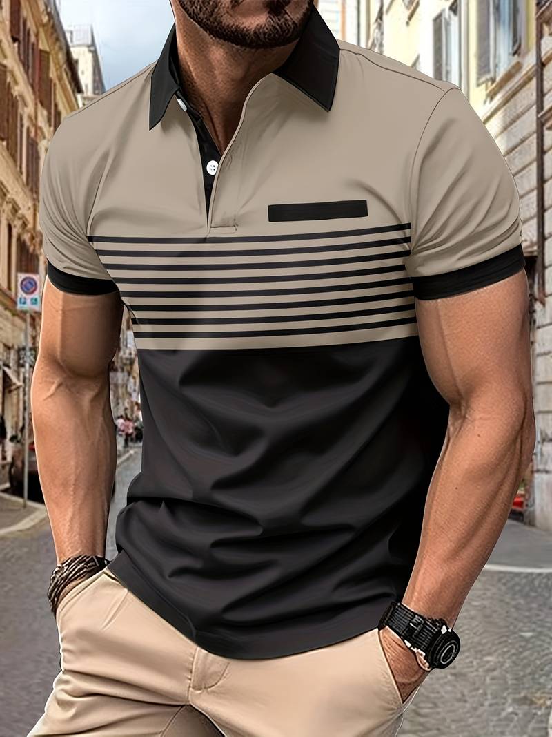 Polo Homme Rayé Manches Courtes