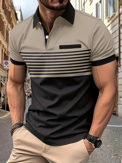 Polo Homme Rayé Manches Courtes