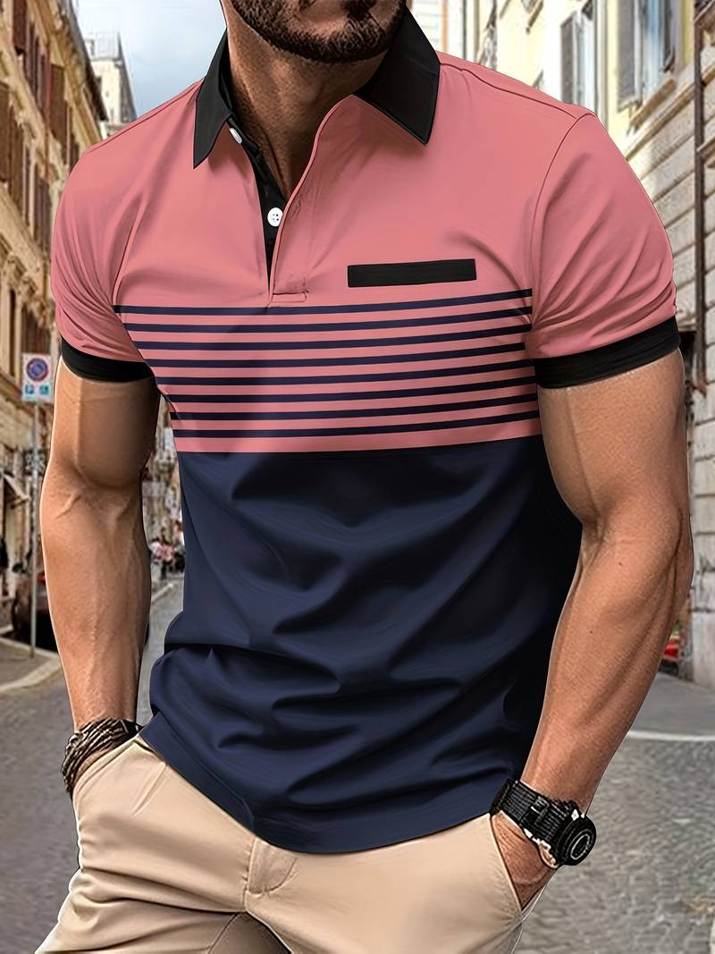 Polo Homme Rayé Manches Courtes
