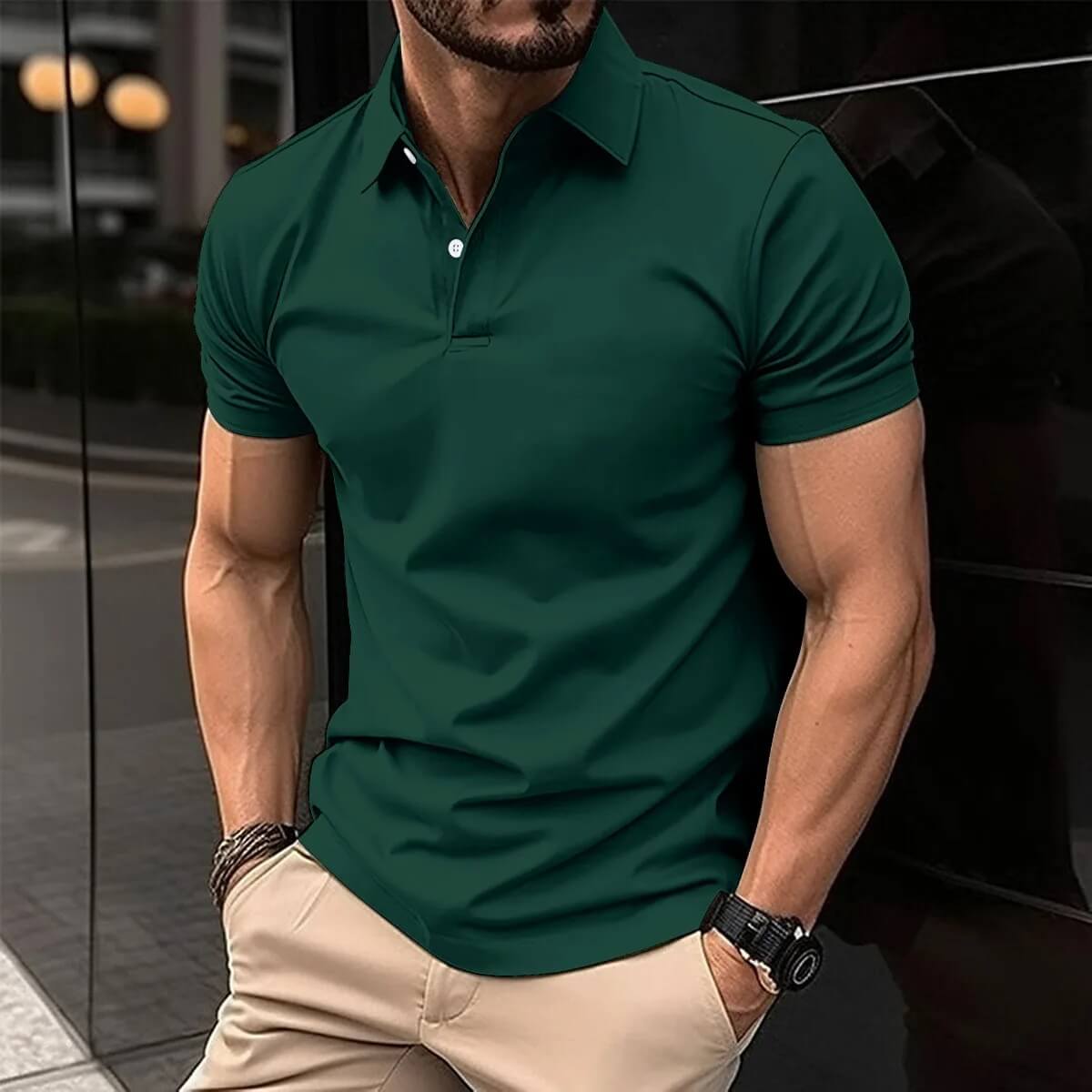 Polo homme manches courtes style moderne