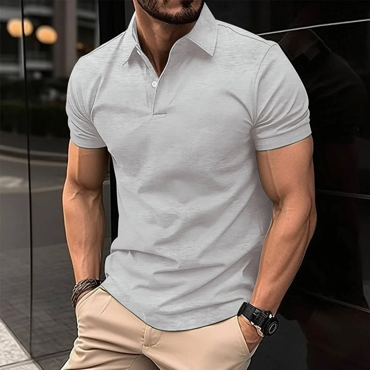 Polo homme manches courtes style moderne