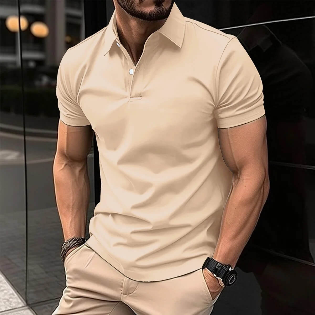 Polo homme manches courtes style moderne