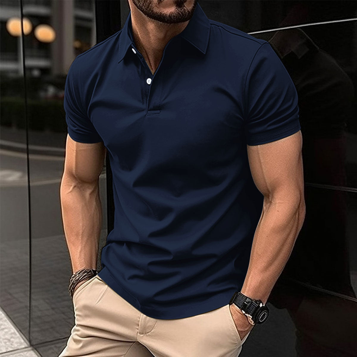 Polo homme manches courtes style moderne