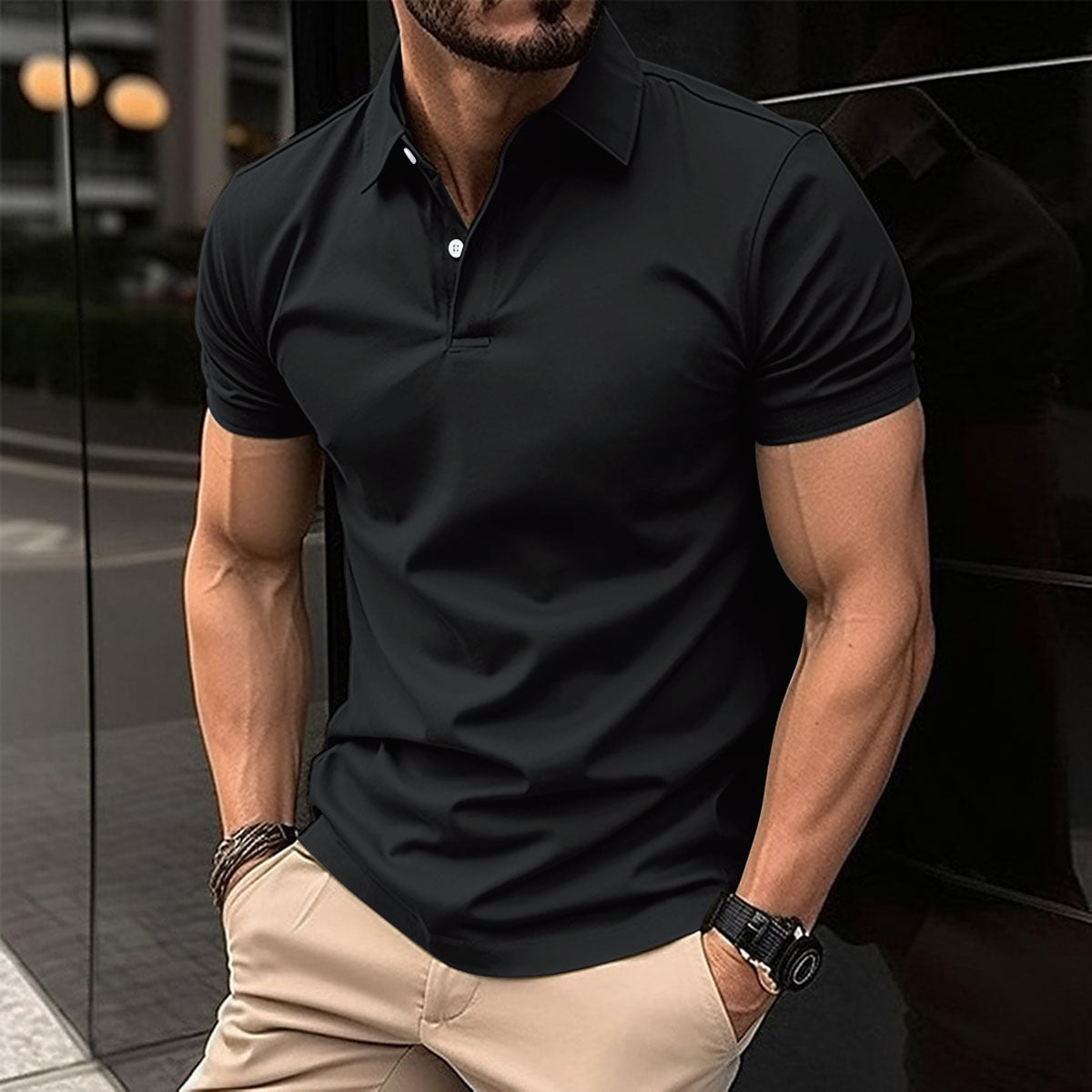 Polo homme manches courtes style moderne