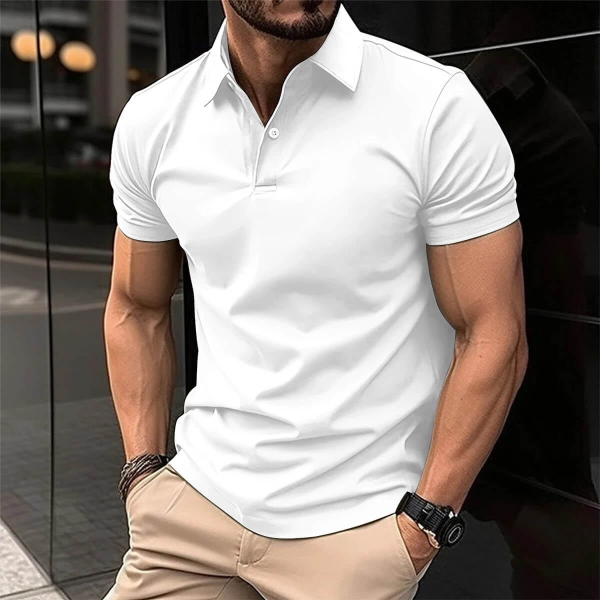 Polo homme manches courtes style moderne