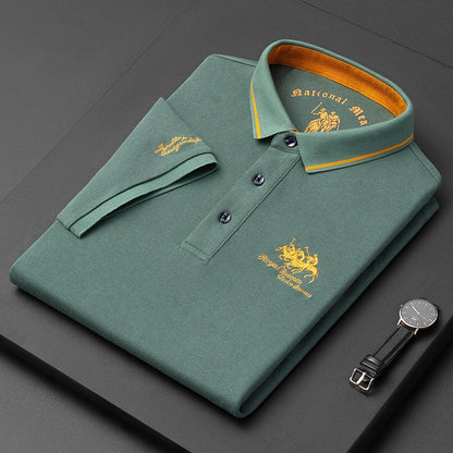 Polo homme en lin à manches courtes