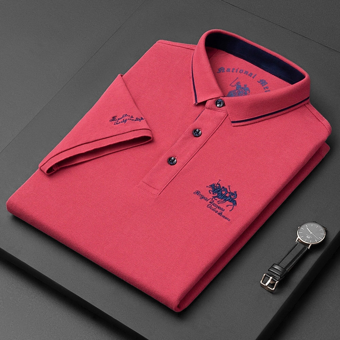 Polo homme en lin à manches courtes