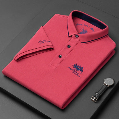 Polo homme en lin à manches courtes