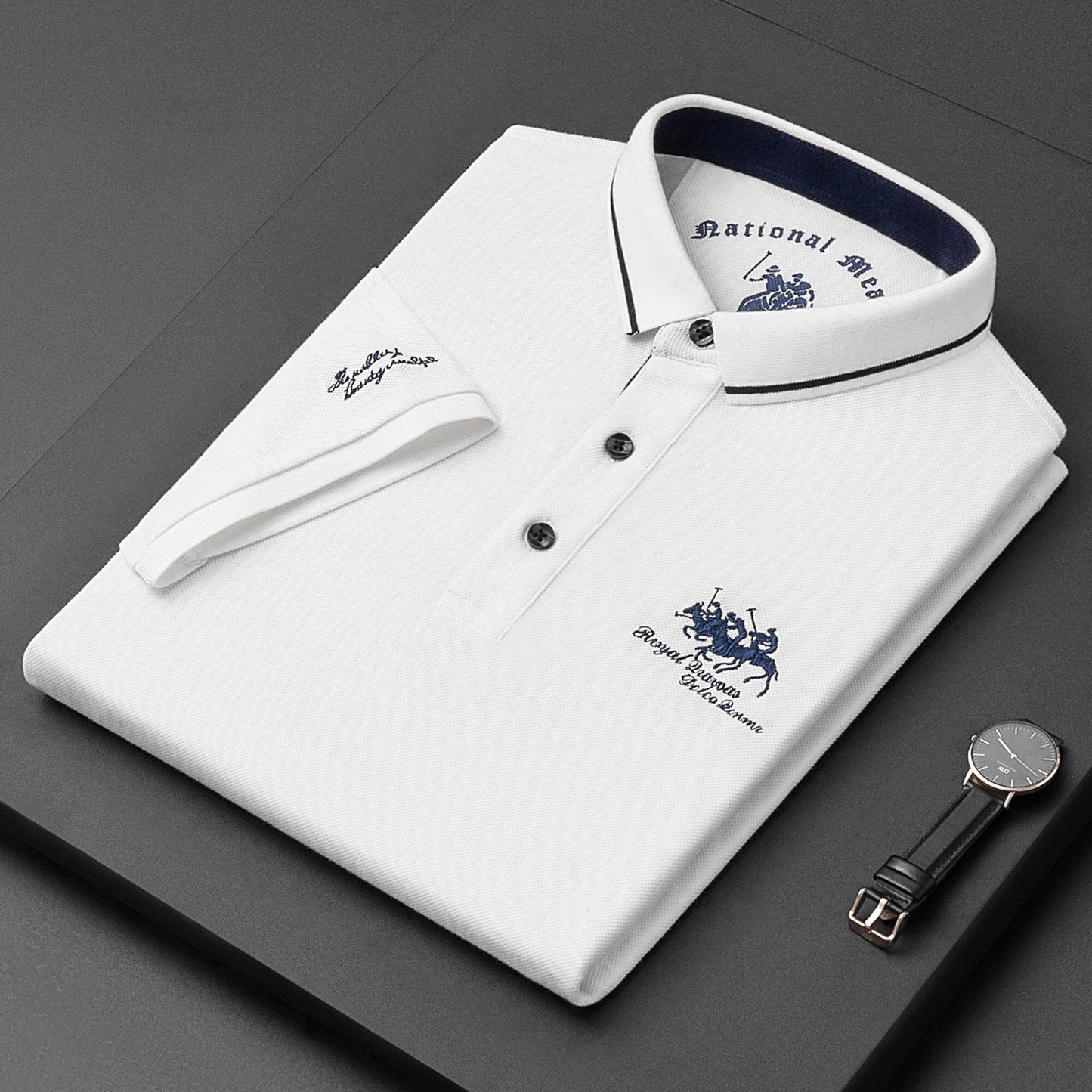 Polo homme en lin à manches courtes