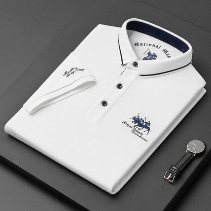 Polo homme en lin à manches courtes