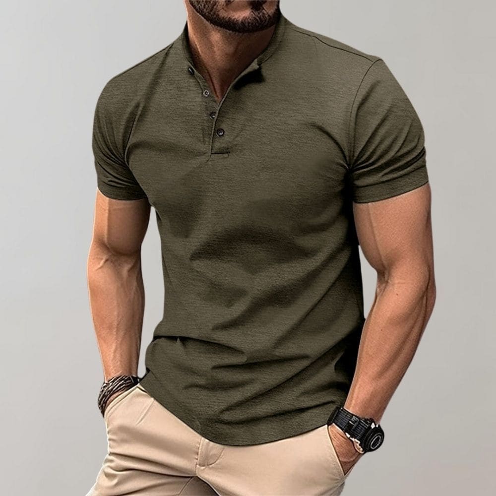 Polo pour homme à manches courtes, uni