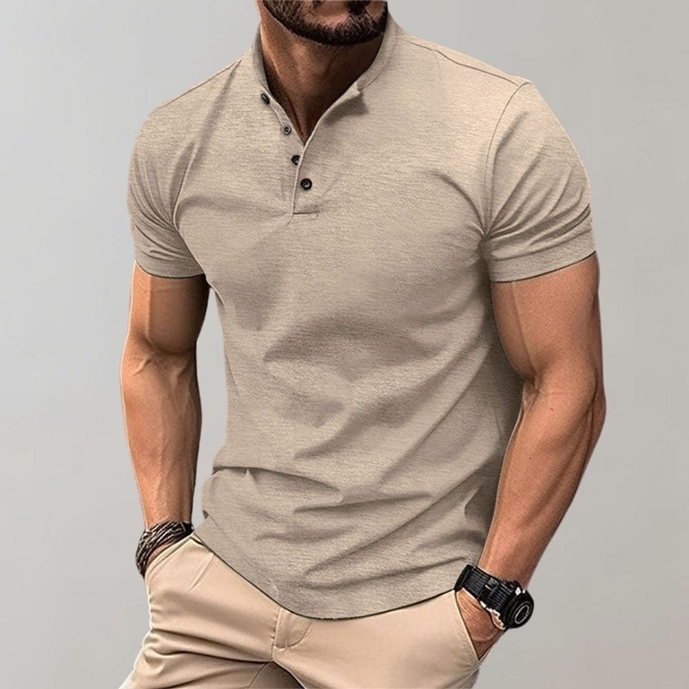 Polo pour homme à manches courtes, uni