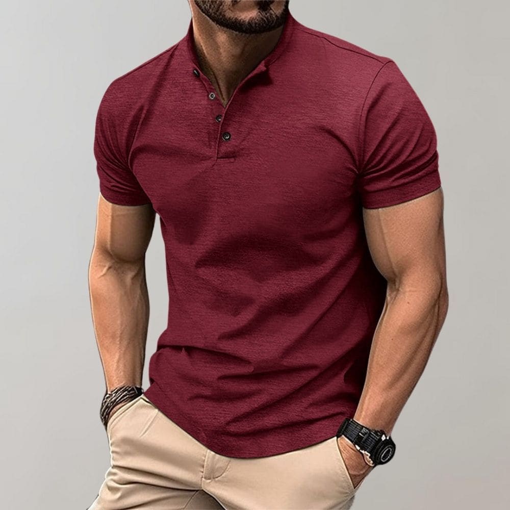 Polo pour homme à manches courtes, uni