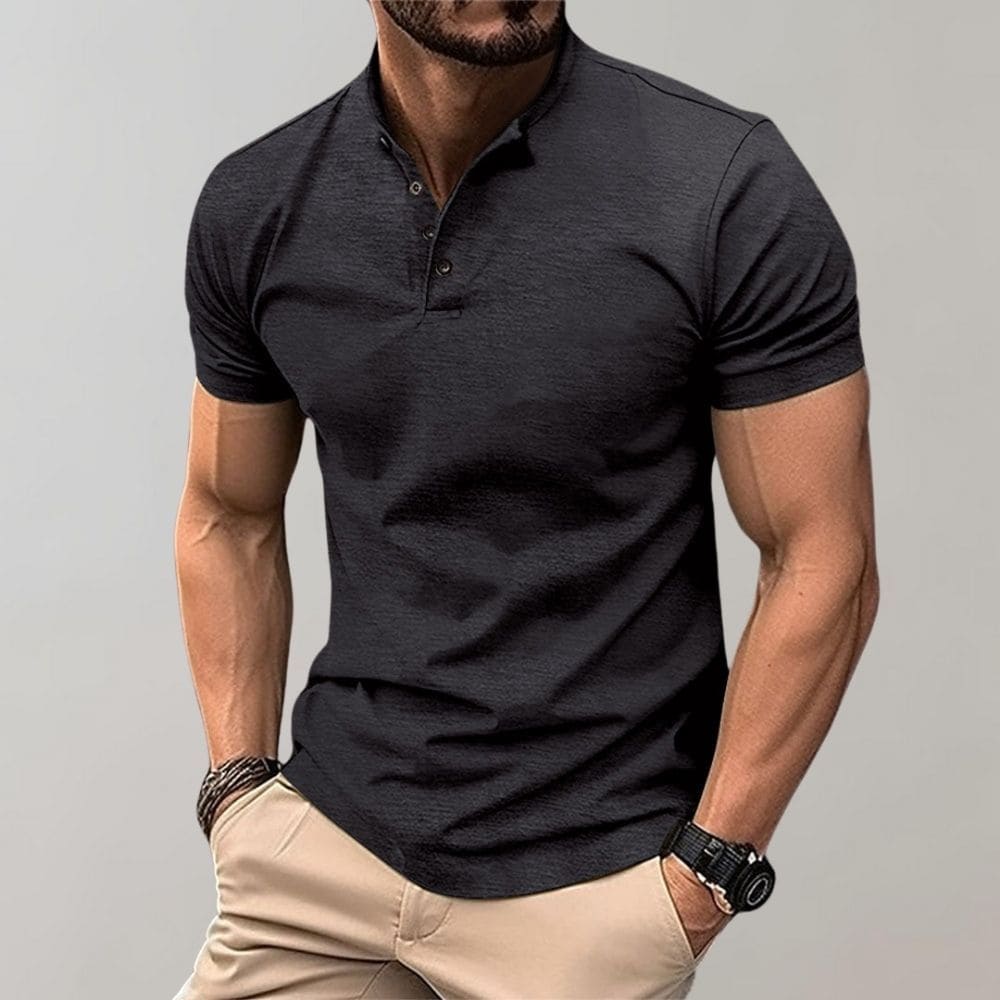 Polo pour homme à manches courtes, uni