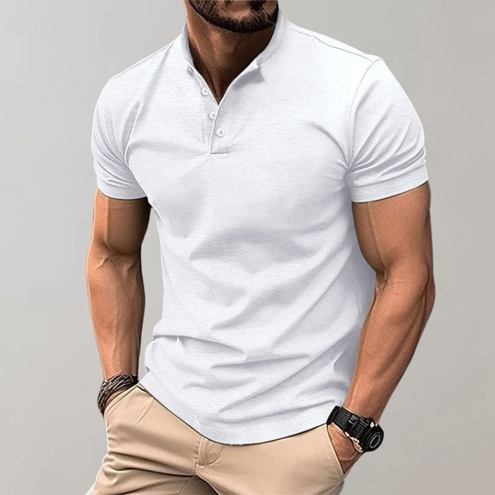 Herren Polo Shirt Kurzarm Einfarbig - IdealeKleiden