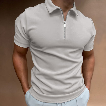 Polo pour homme, manches courtes, col rabattu, tendance