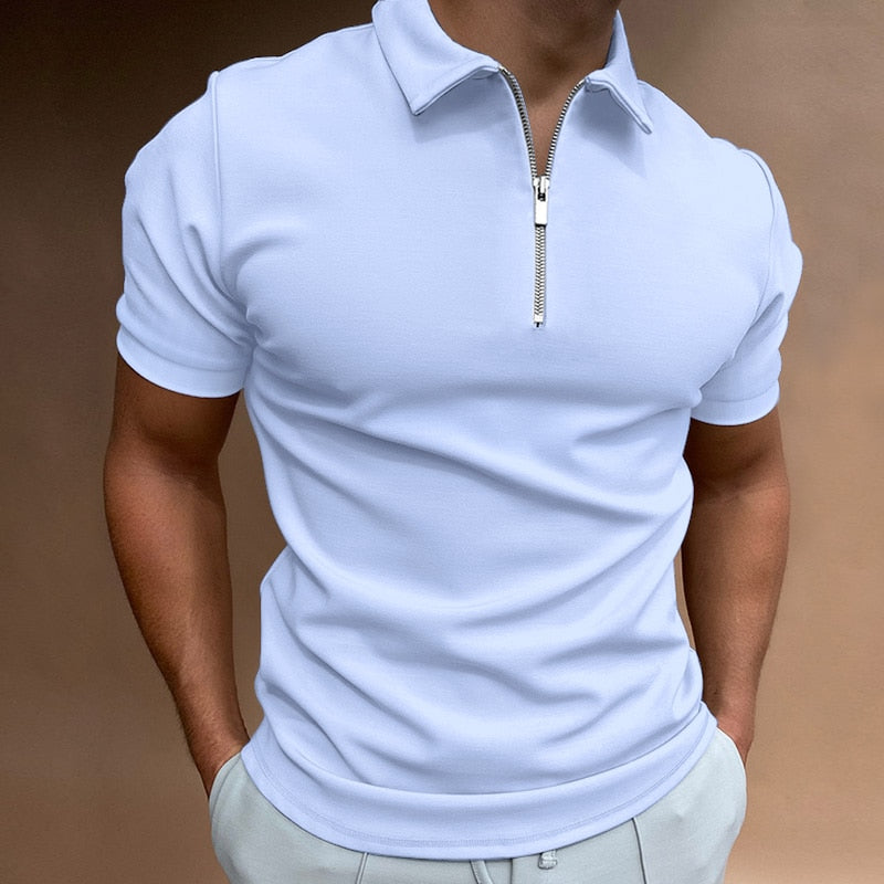 Polo pour homme, manches courtes, col rabattu, tendance