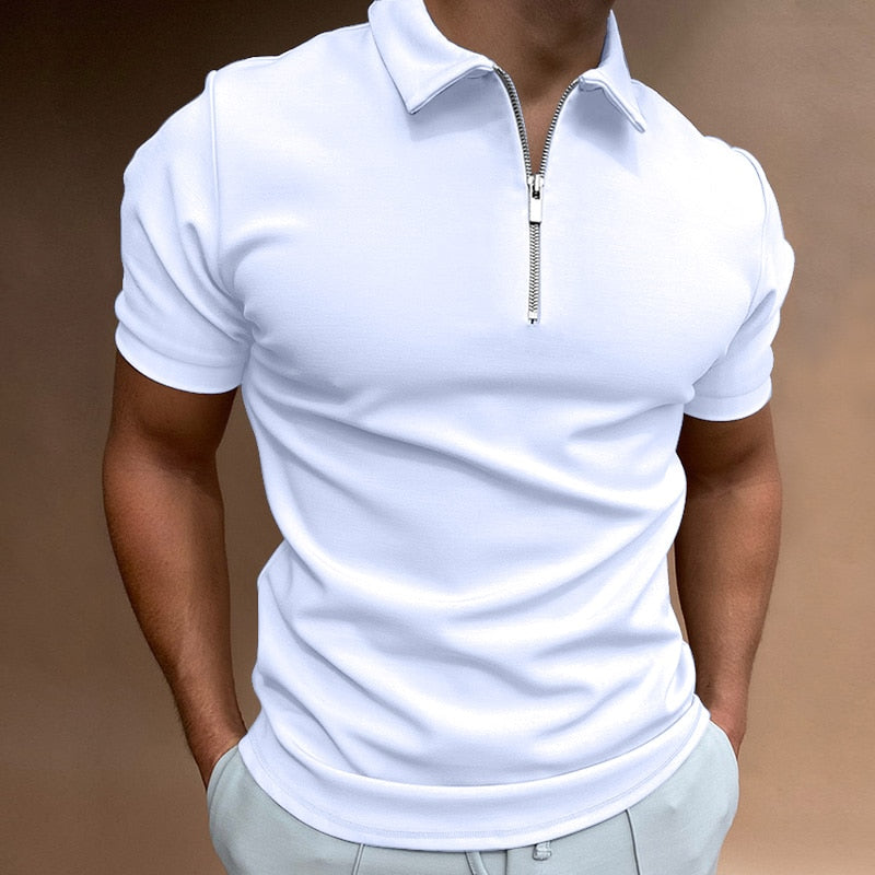 Polo pour homme, manches courtes, col rabattu, tendance