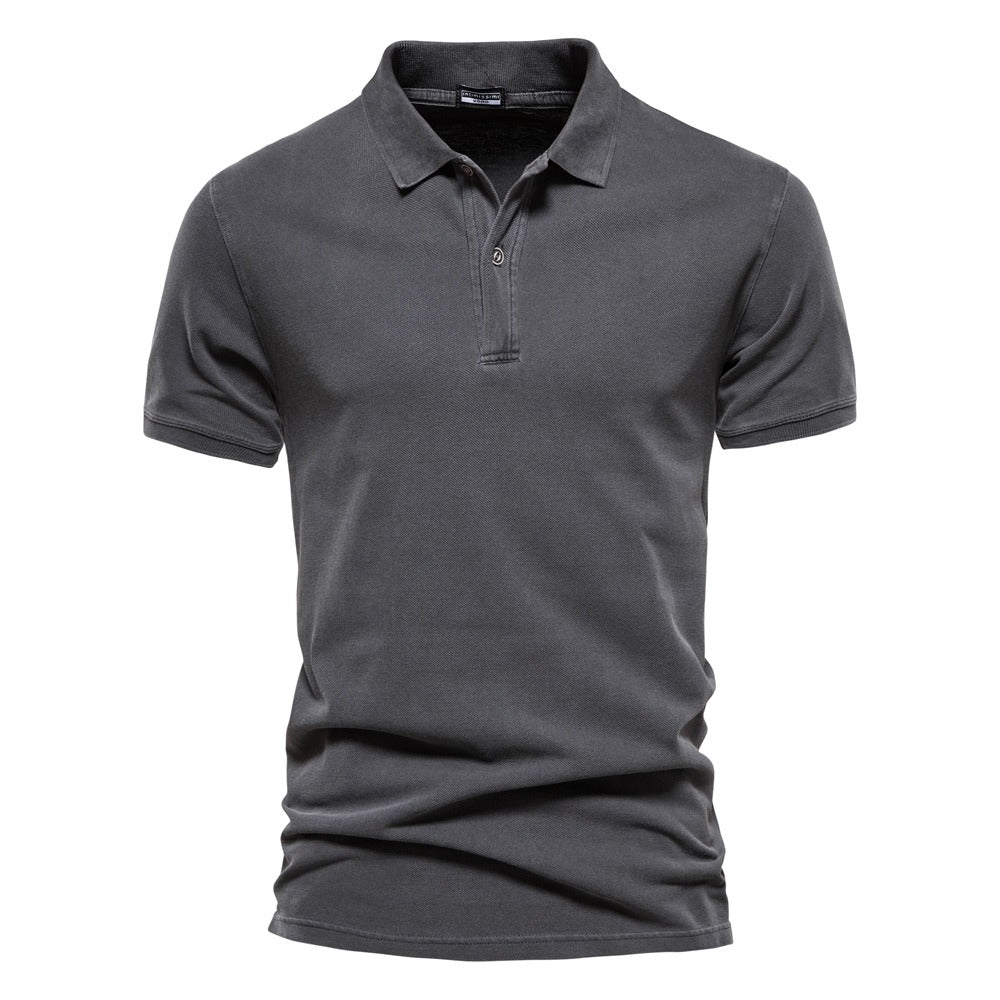 Polo pour homme décontracté moderne semi-boutonné