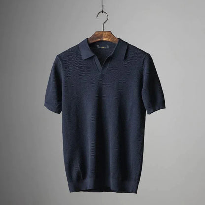 Polo pour homme, manches courtes, col en V, moderne