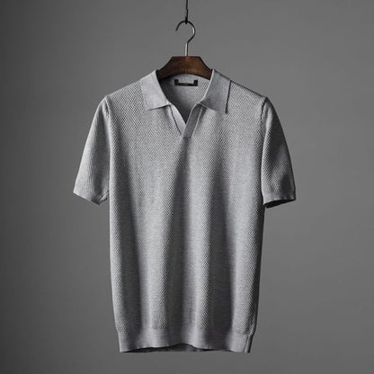 Polo pour homme, manches courtes, col en V, moderne