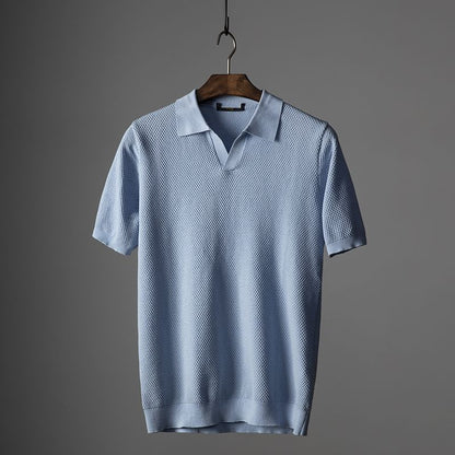 Polo pour homme, manches courtes, col en V, moderne