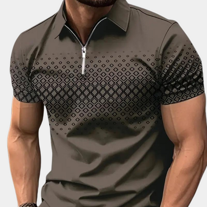 Herren Polo Shirt Viertelreißverschluss Elegant - IdealeKleiden