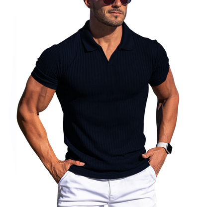 Polo cintré à col en V pour homme