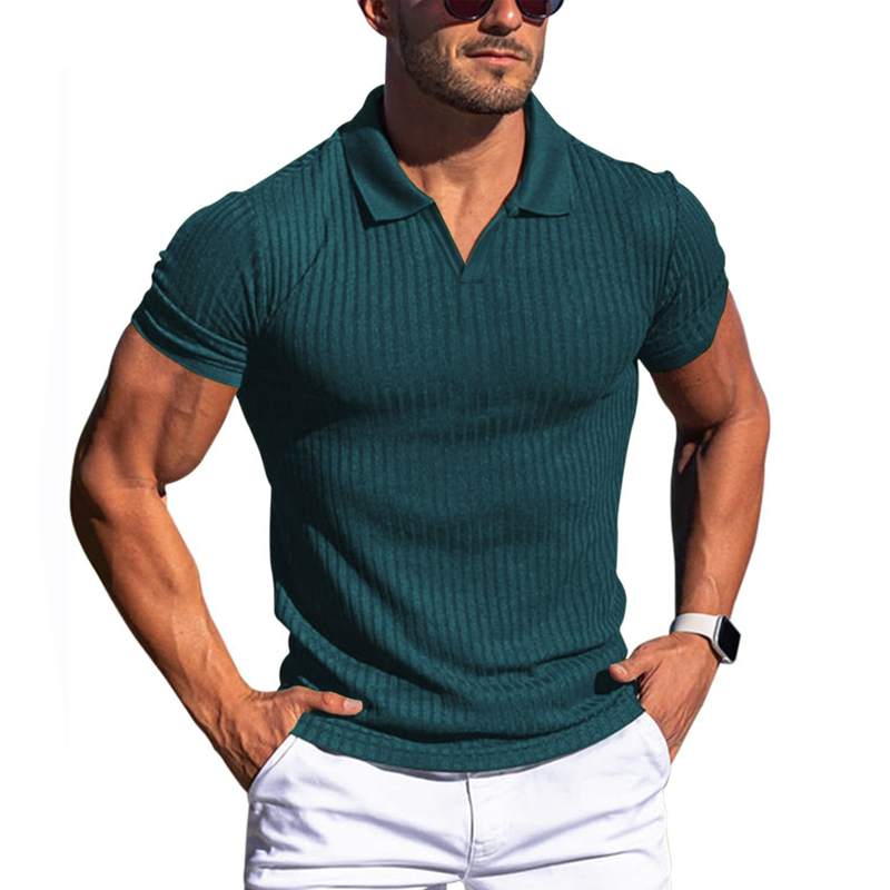 Polo cintré à col en V pour homme