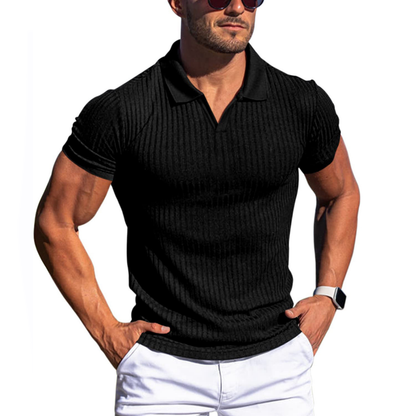 Polo cintré à col en V pour homme